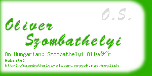 oliver szombathelyi business card